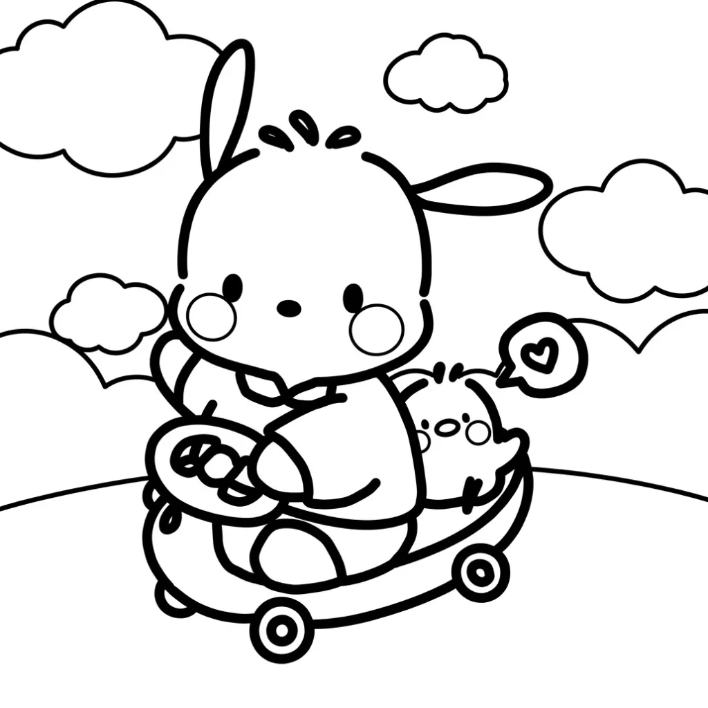 Pochacco 21 para colorear para niño para imprimir