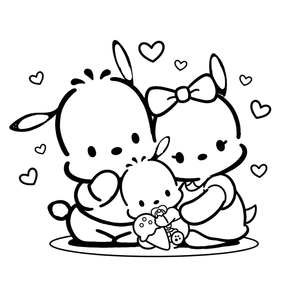 imprimir Pochacco 3 para colorear gratis