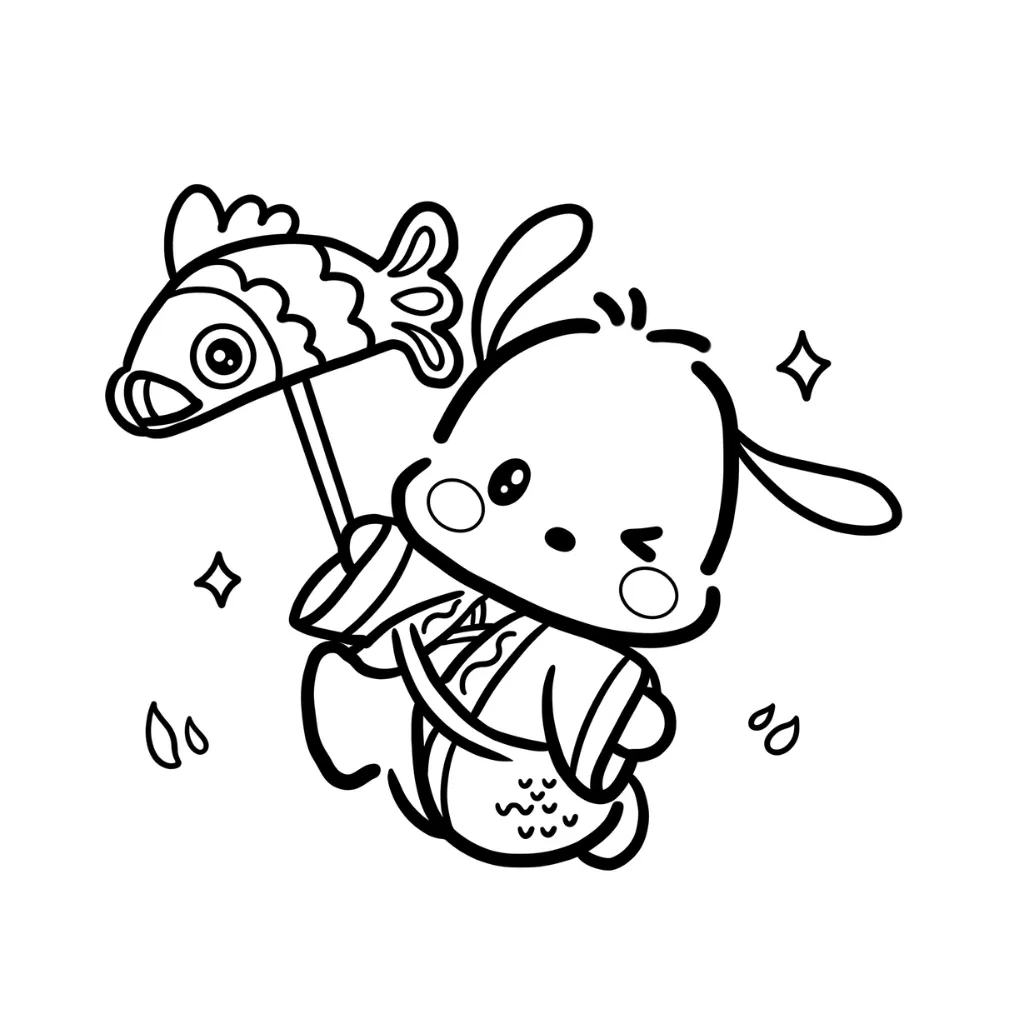 Pochacco 7 para colorear para niño