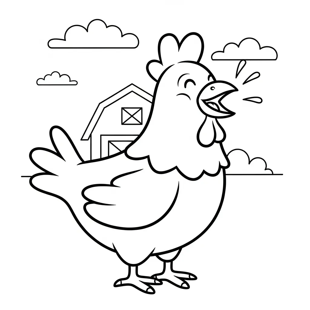 Pollo Para Colorear para colorear para imprimir para niño de 6 años 1