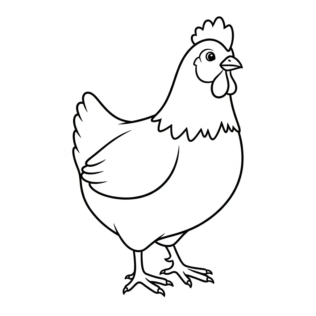 Pollo Para Colorear para colorear para imprimir para niño de 6 años