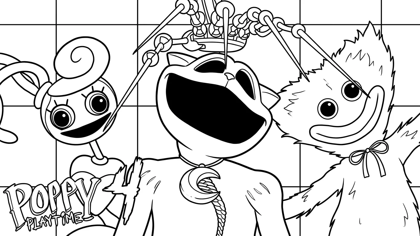 Poppy Playtime Coloring page to print on A4 1