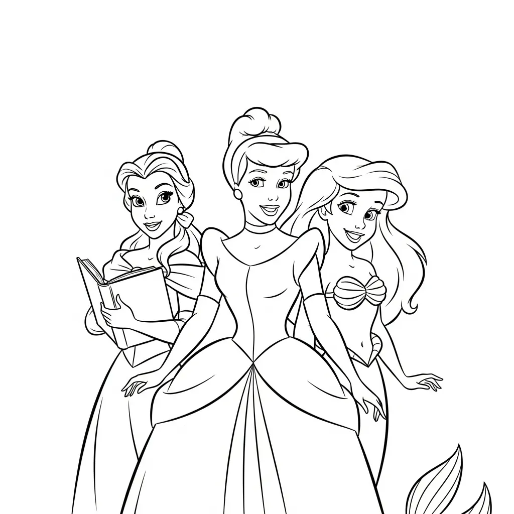 Princesas Disney Para Colorear para colorear para niño gratis