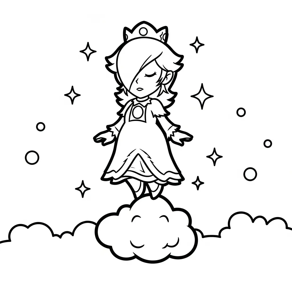 Rosalina 1 para colorear para niño de 3 años