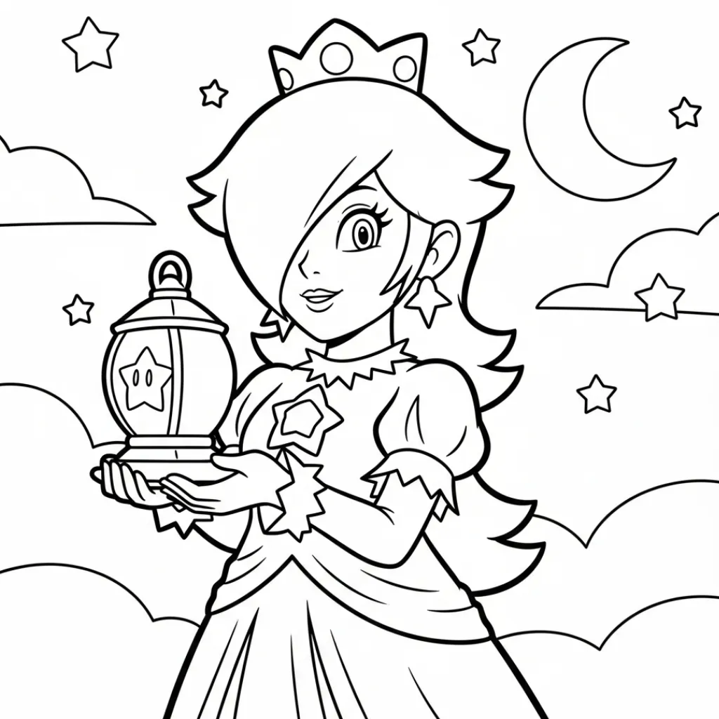 Rosalina 11 para colorear para imprimir para niño de 2 años