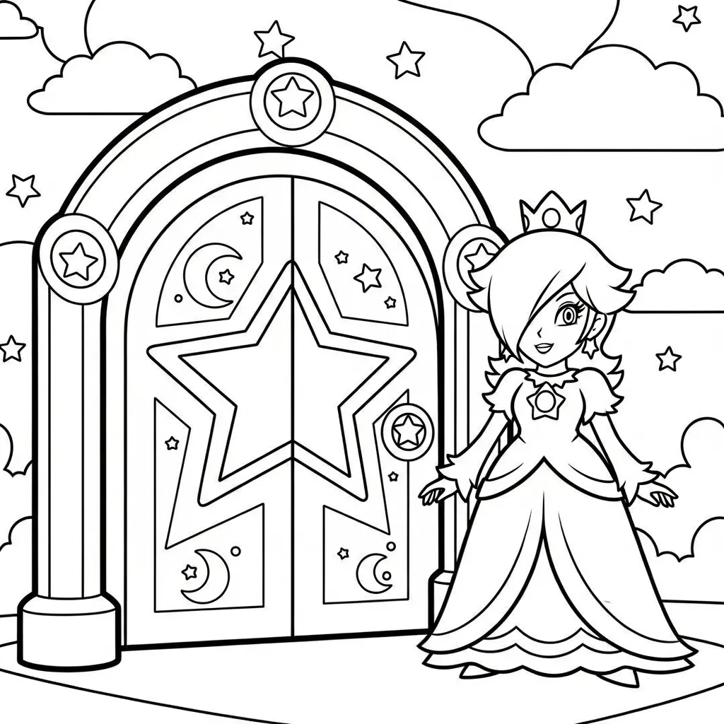 Rosalina 12 para colorear para imprimir para niño de 4 años