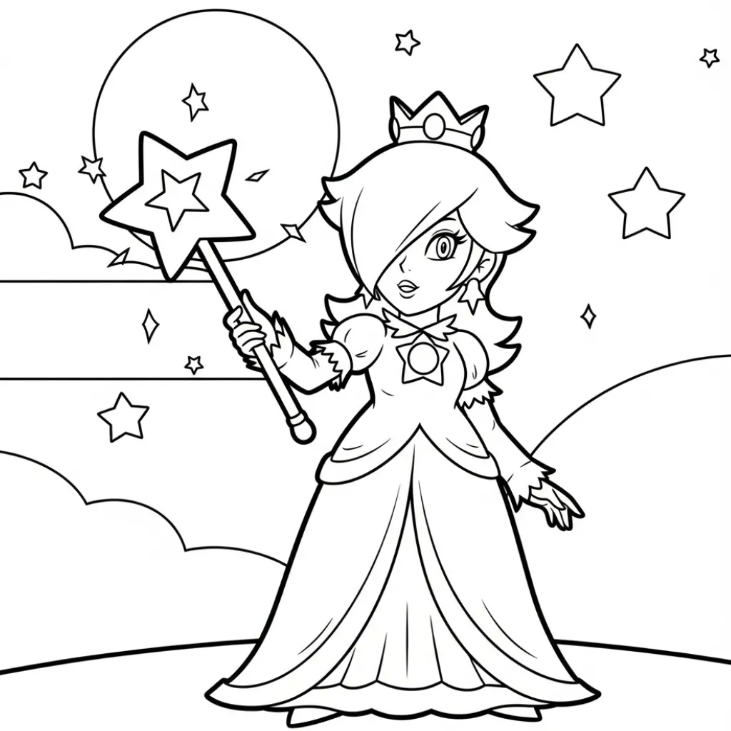 Rosalina 14 para colorear para bebé para imprimir