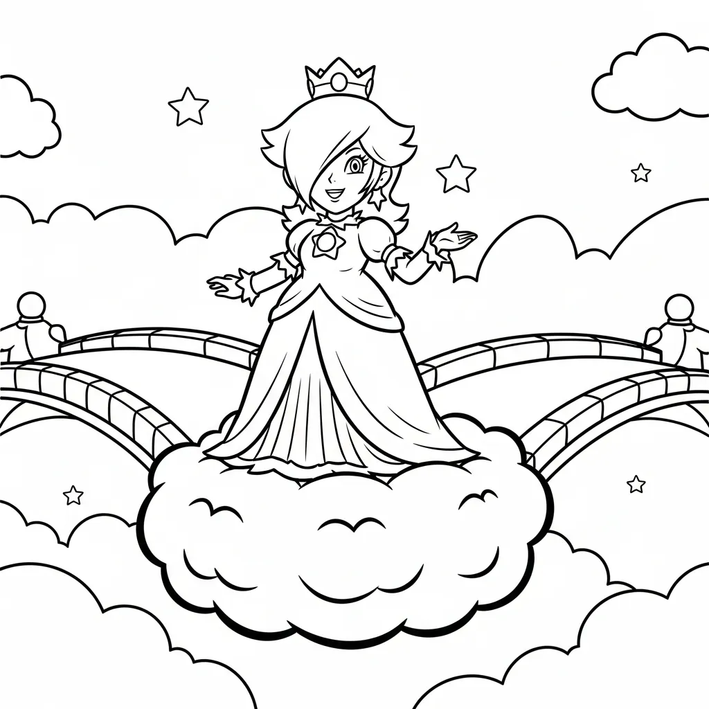 imprimir Rosalina 15 para colorear para niño