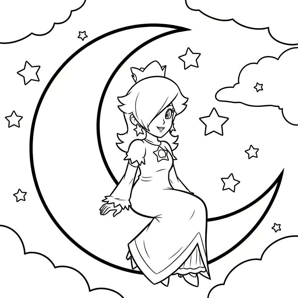 Rosalina 18 para colorear y recortar