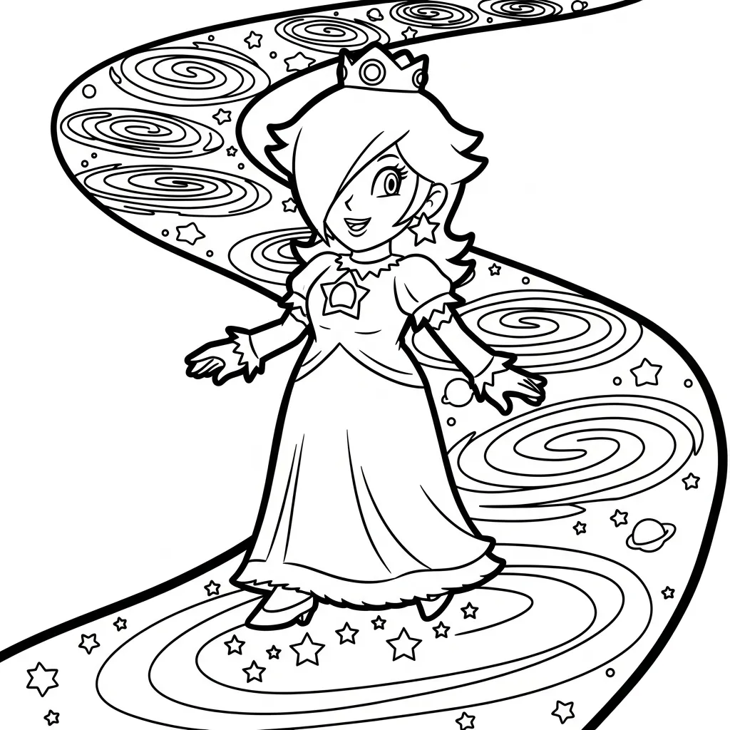 Rosalina 19 para colorear para imprimir para niño de 7 años