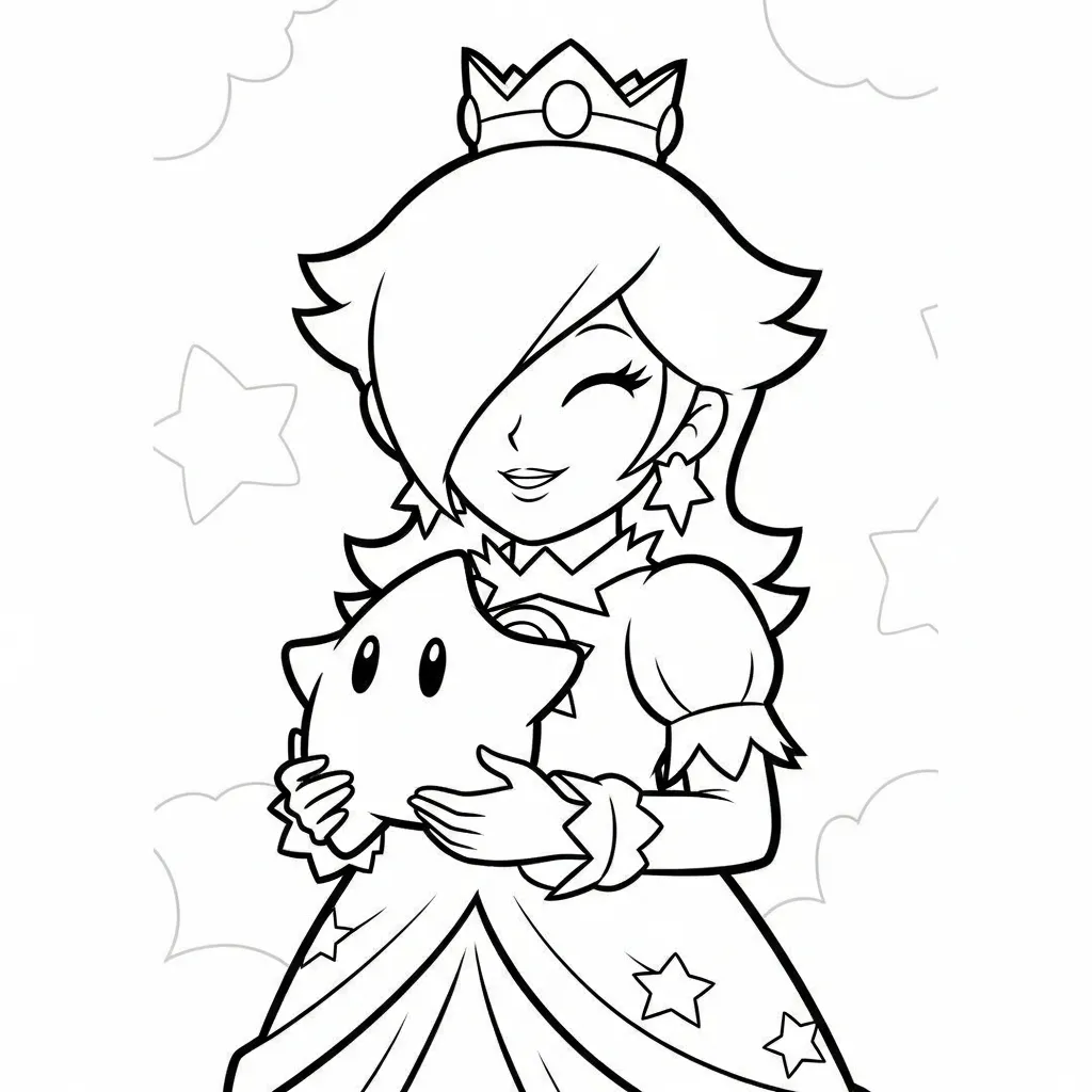 Rosalina 20 para colorear para imprimir para niño de 2 años