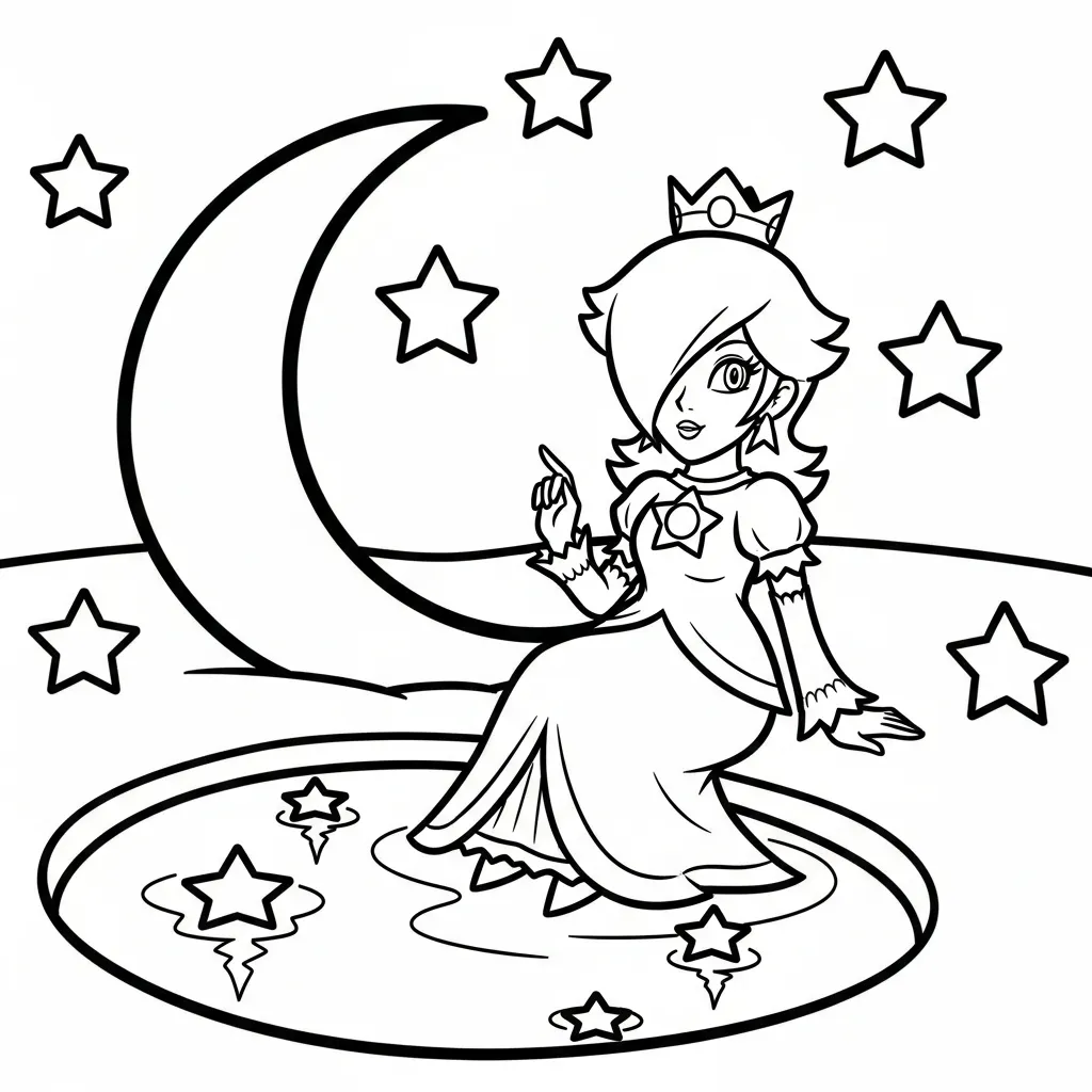 Rosalina 3 para colorear para imprimir para niño de 12 años