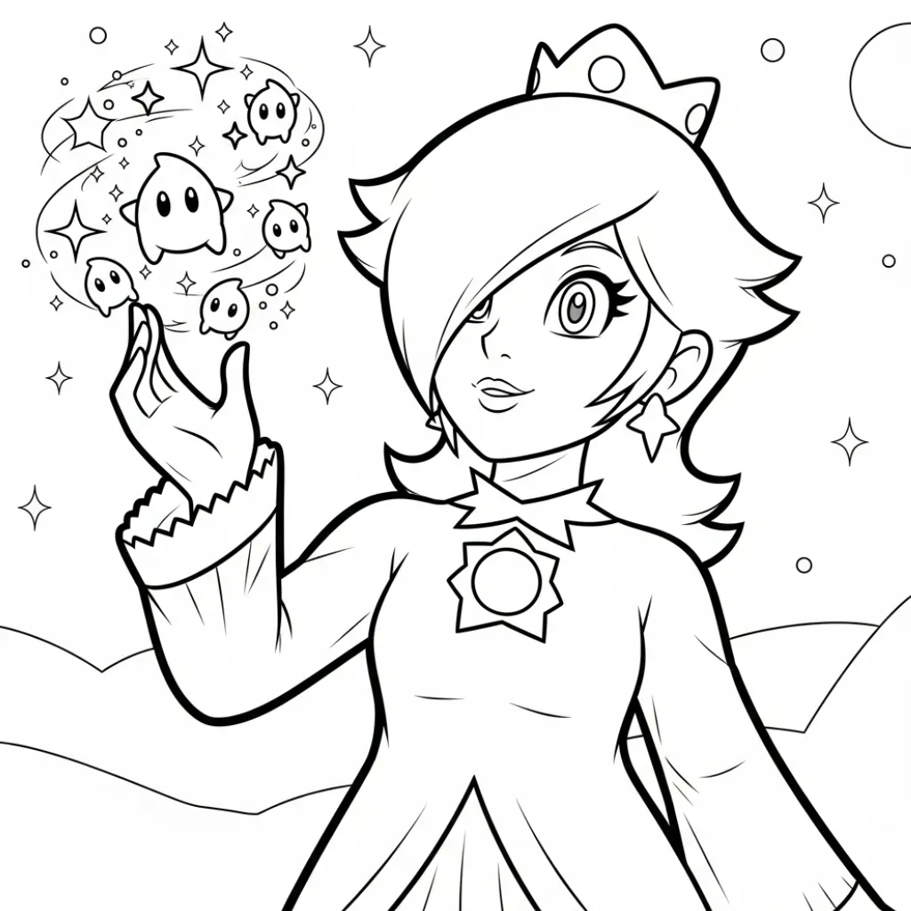 Rosalina 4 para colorear gratis para niños