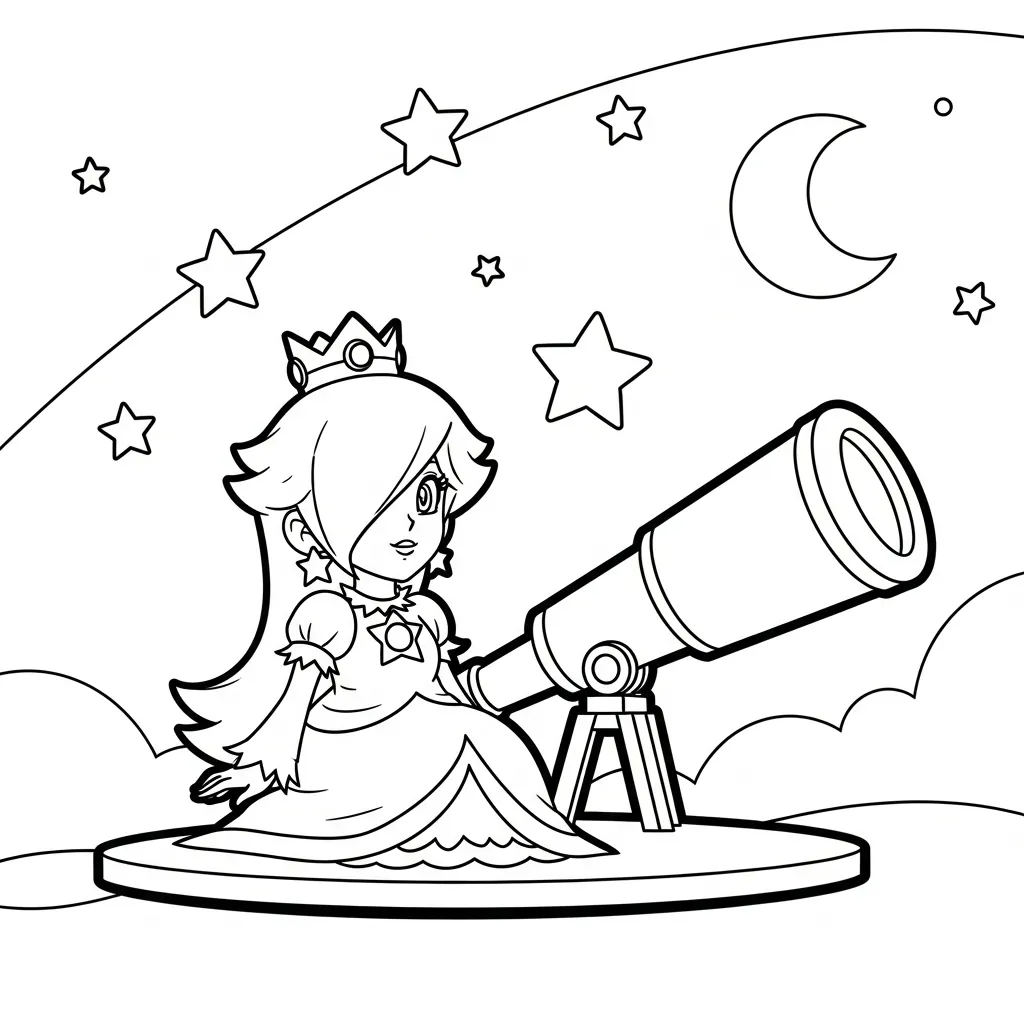 Rosalina 9 para colorear para niño de 8 años