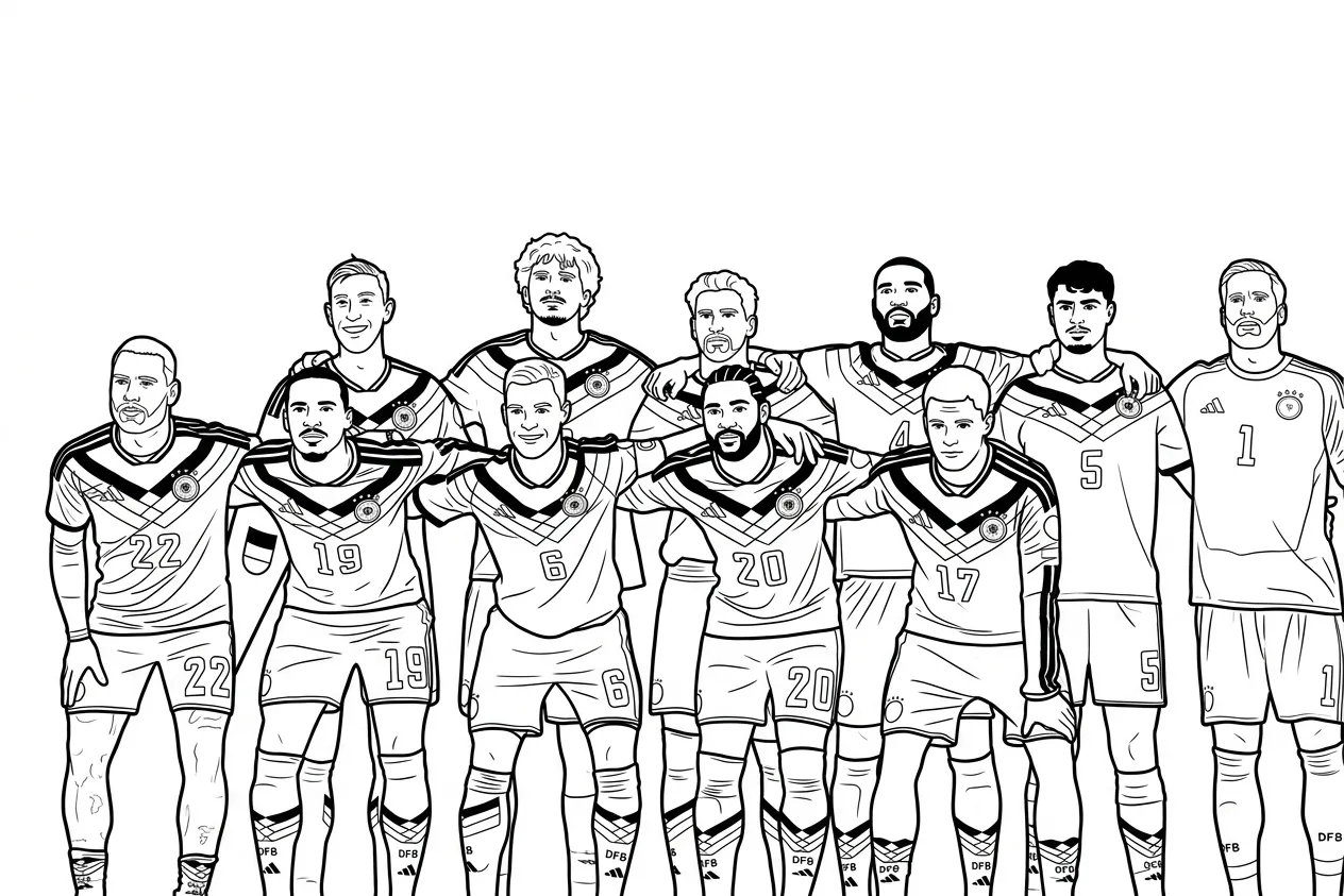 Selección De Fútbol De Alemania – Copa Mundial 2026 Para Colorear para colorear para imprimir para niño de 4 años