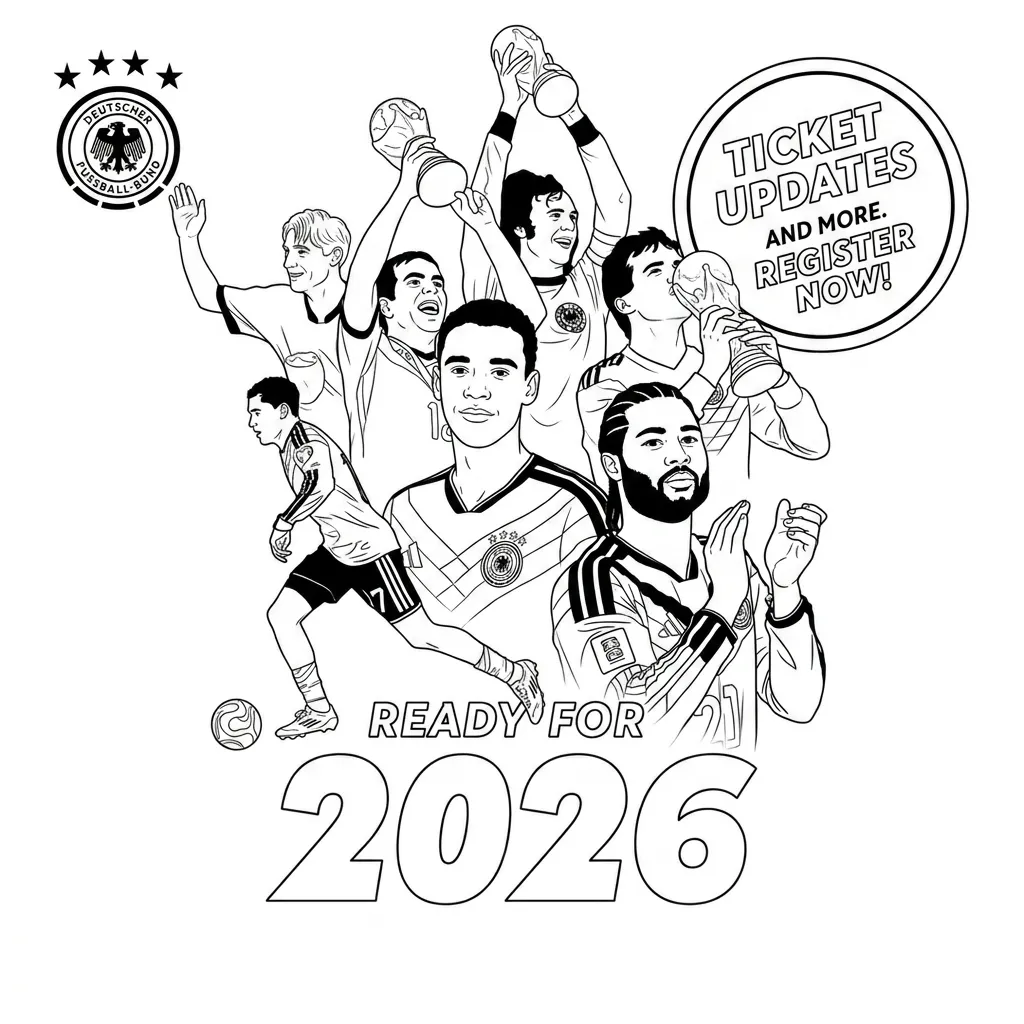 Selección De Fútbol De Alemania – Copa Mundial 2026 Para Colorear para colorear para descargar