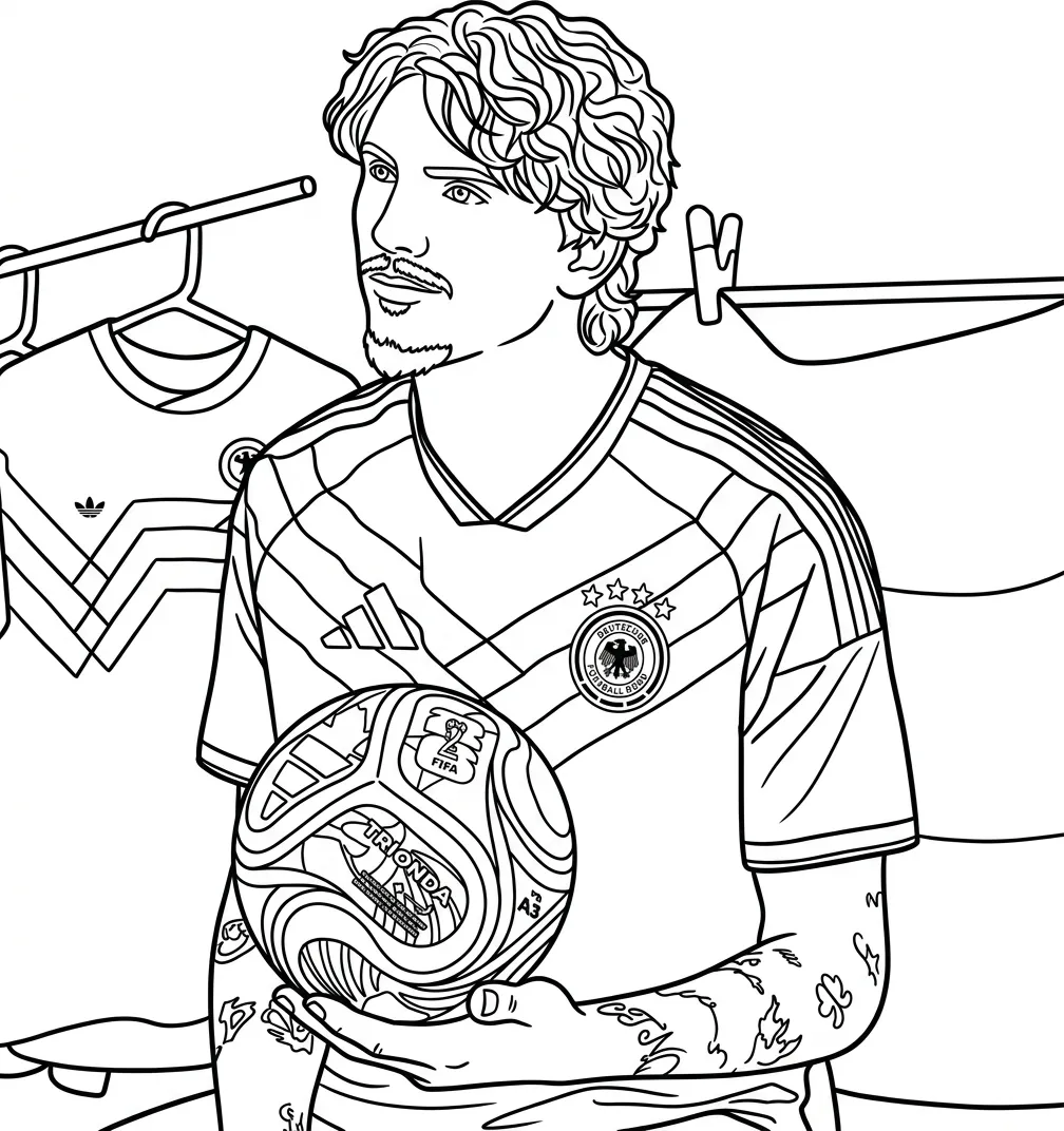 Selección De Fútbol De Alemania – Copa Mundial 2026 Para Colorear para colorear para imprimir para niño de 4 años 1