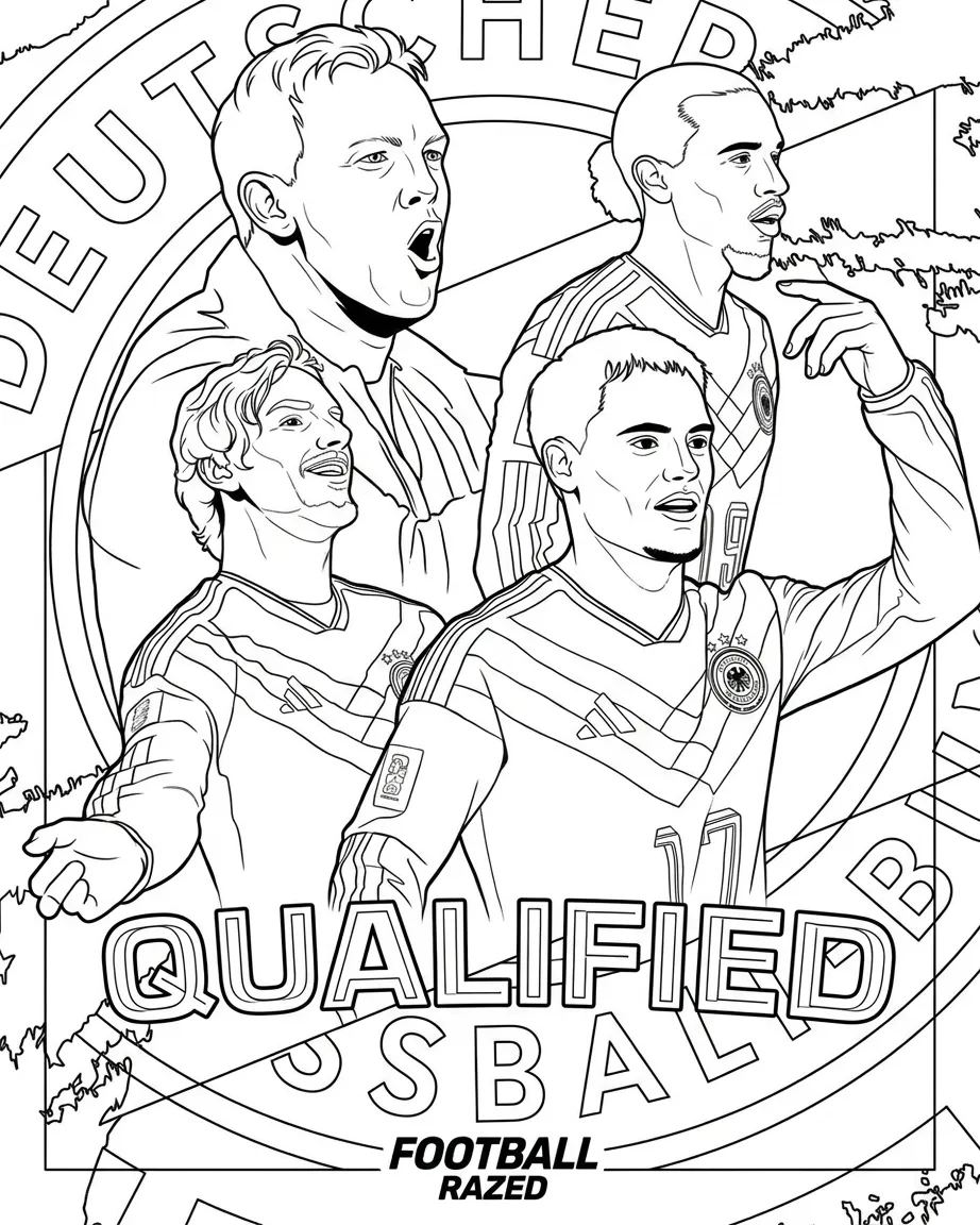 Selección De Fútbol De Alemania – Copa Mundial 2026 Para Colorear para colorear gratis para niños