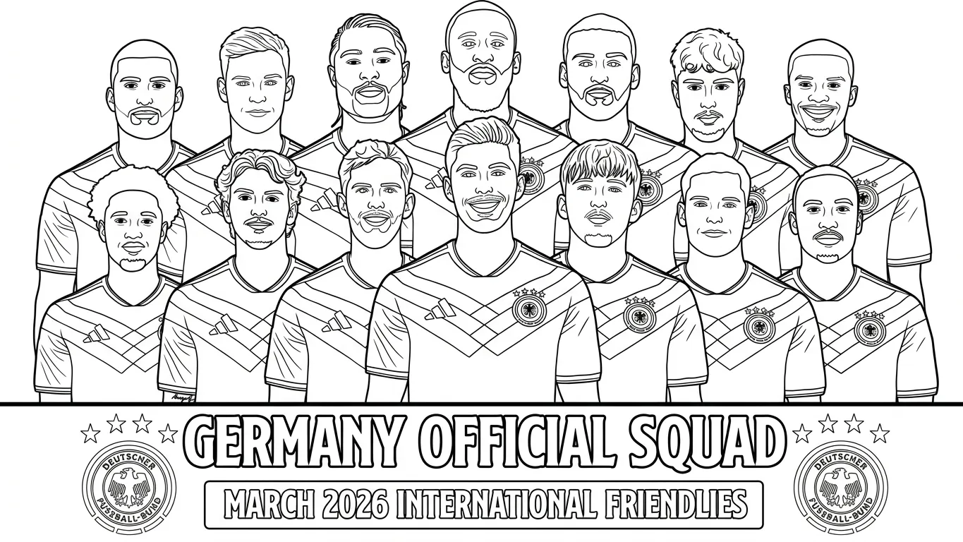 Selección De Fútbol De Alemania – Copa Mundial 2026 Para Colorear para colorear para niño de 6 años