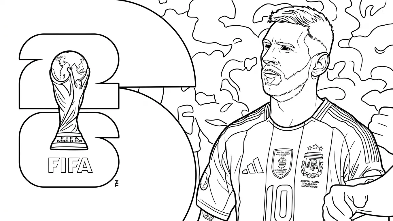 Selección De Fútbol De Argentina – Copa Mundial 2026 Para Colorear para colorear para imprimir para niño de 9 años