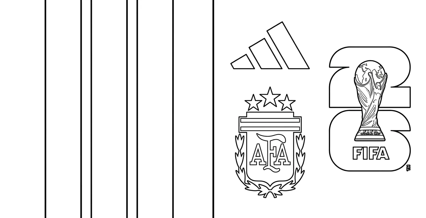 Selección De Fútbol De Argentina – Copa Mundial 2026 Para Colorear para colorear para imprimir