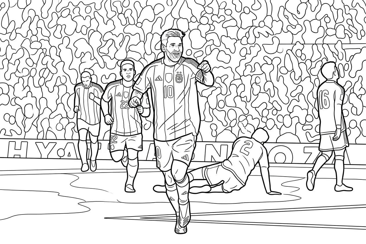 Selección De Fútbol De Argentina – Copa Mundial 2026 Para Colorear para colorear y recortar para imprimir gratis