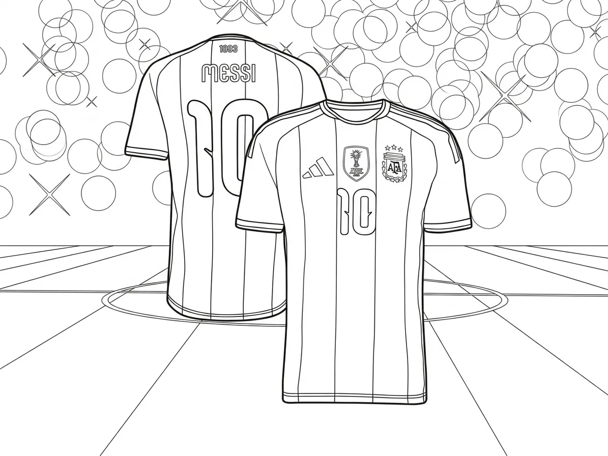 Selección De Fútbol De Argentina – Copa Mundial 2026 Para Colorear para colorear para imprimir gratis pdf