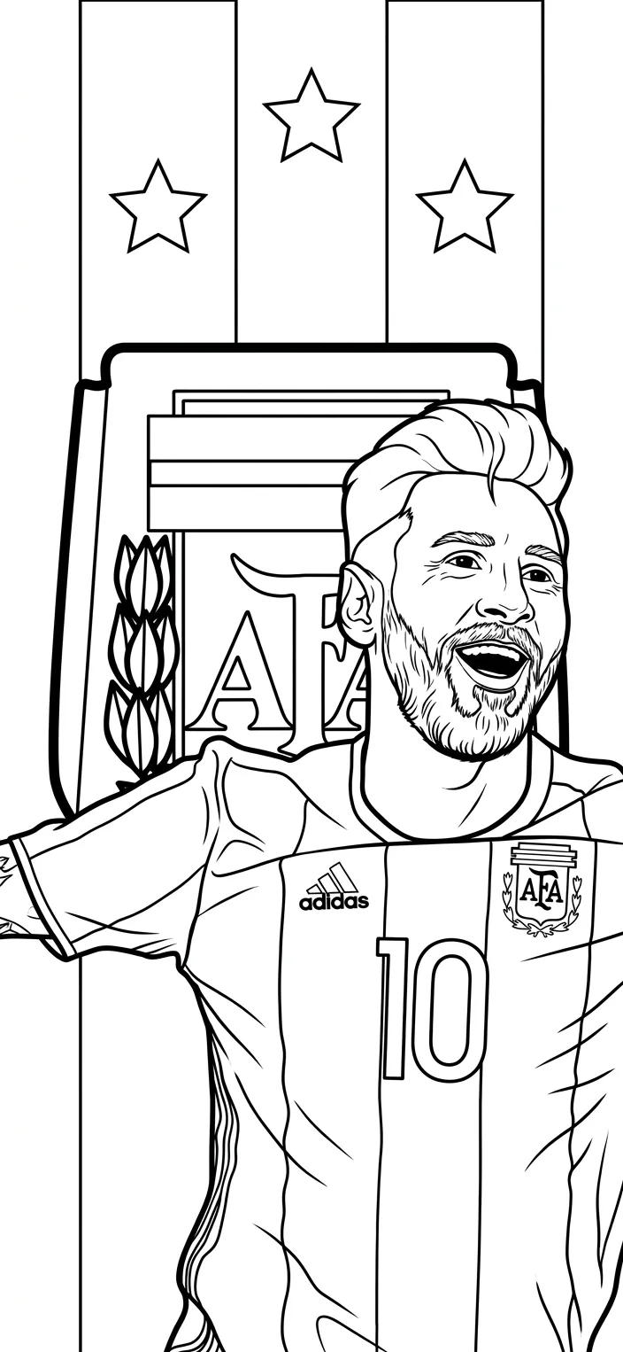 Selección De Fútbol De Argentina – Copa Mundial 2026 Para Colorear para colorear para bebé para imprimir 1