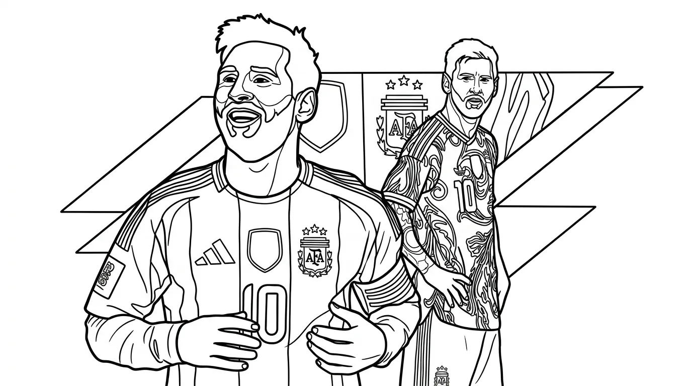Selección De Fútbol De Argentina – Copa Mundial 2026 Para Colorear para colorear y recortar