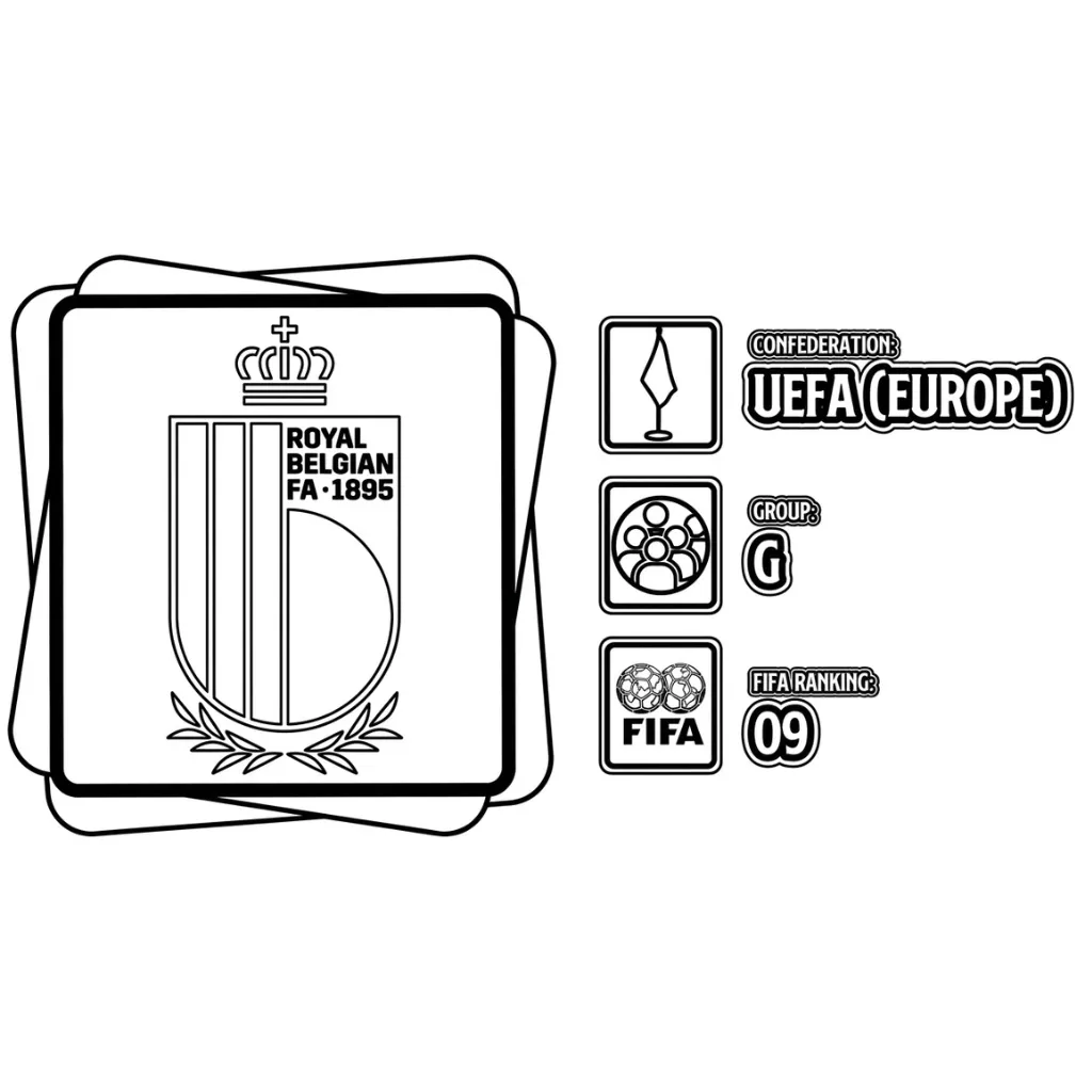 Selección De Fútbol De Bélgica – Copa Mundial 2026 10 para colorear en línea para niño