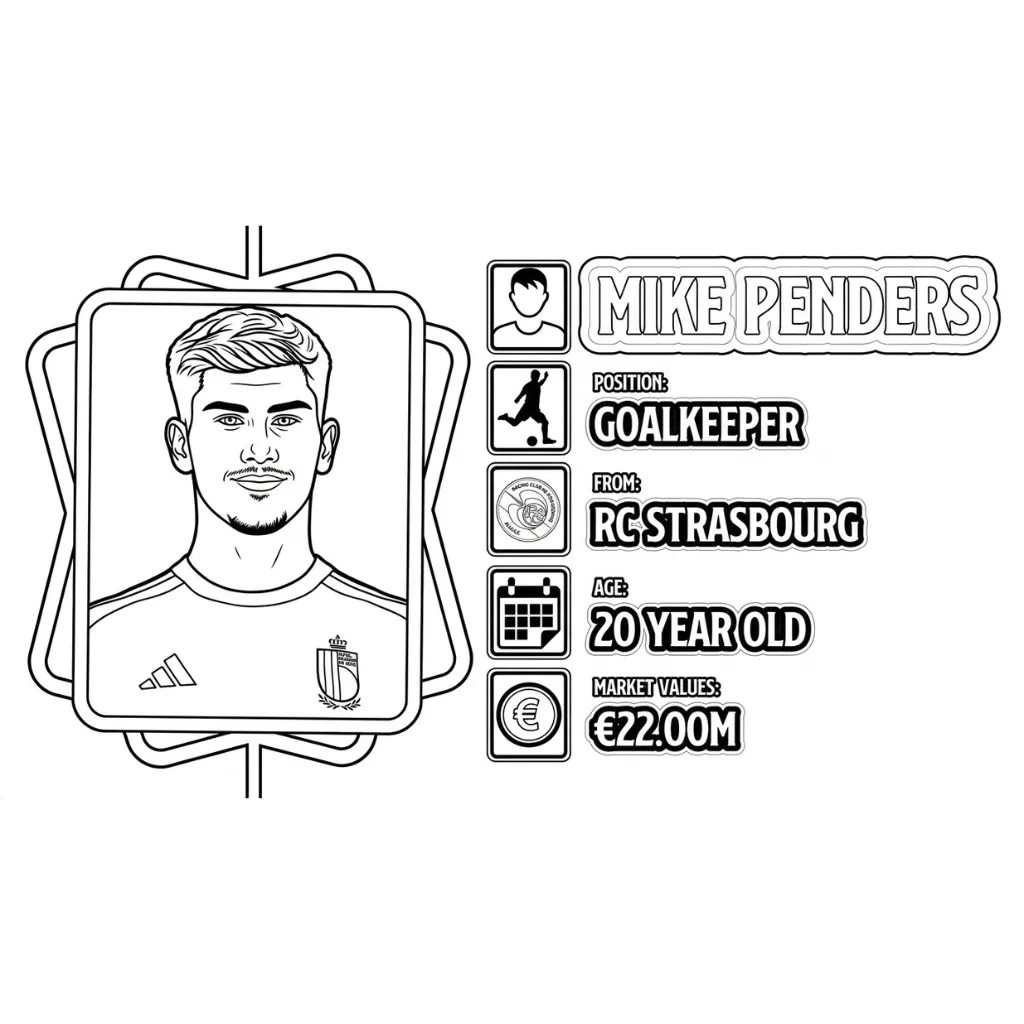 Selección De Fútbol De Bélgica – Copa Mundial 2026 12 para colorear para imprimir pdf gratis