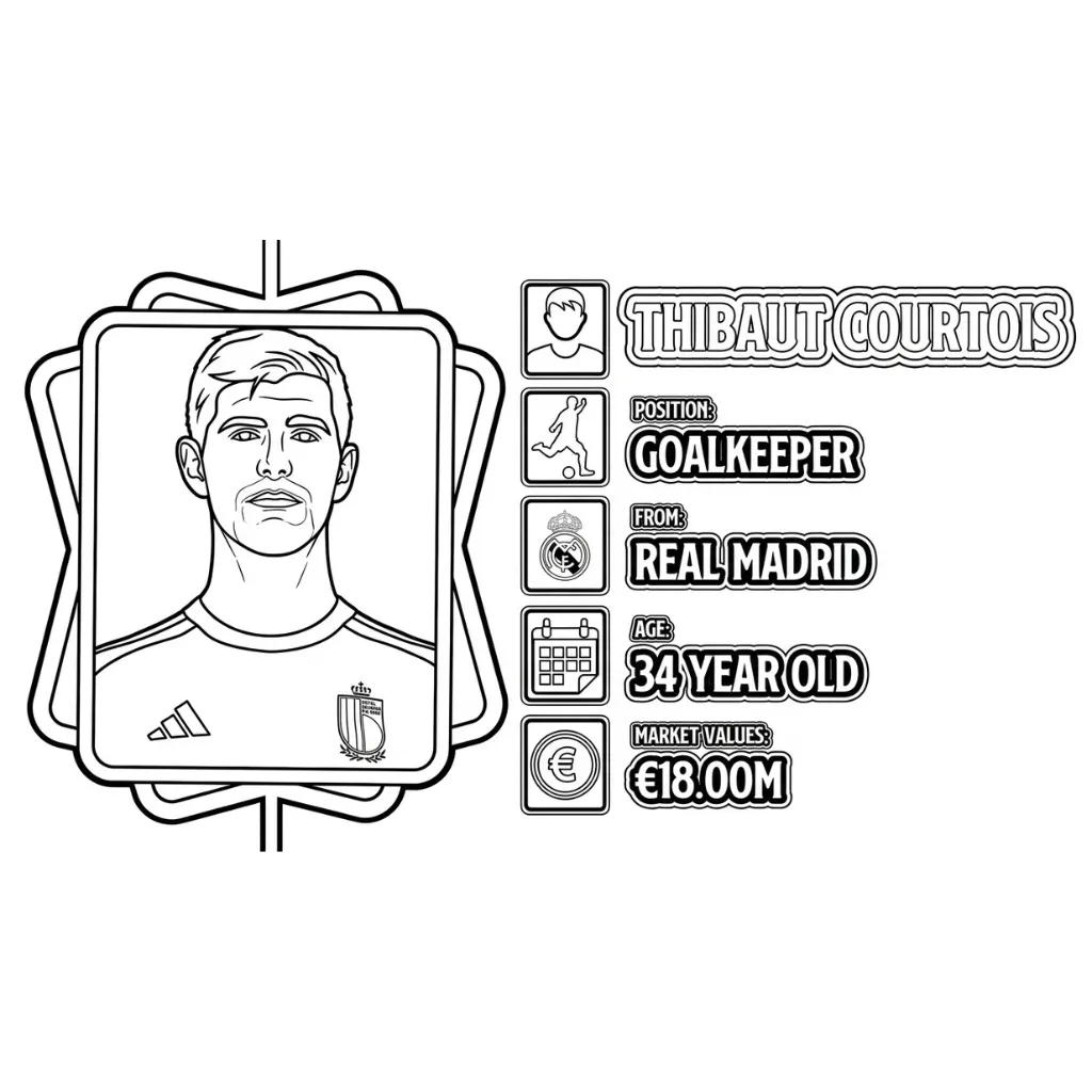 Selección De Fútbol De Bélgica – Copa Mundial 2026 14 para colorear para imprimir gratis pdf