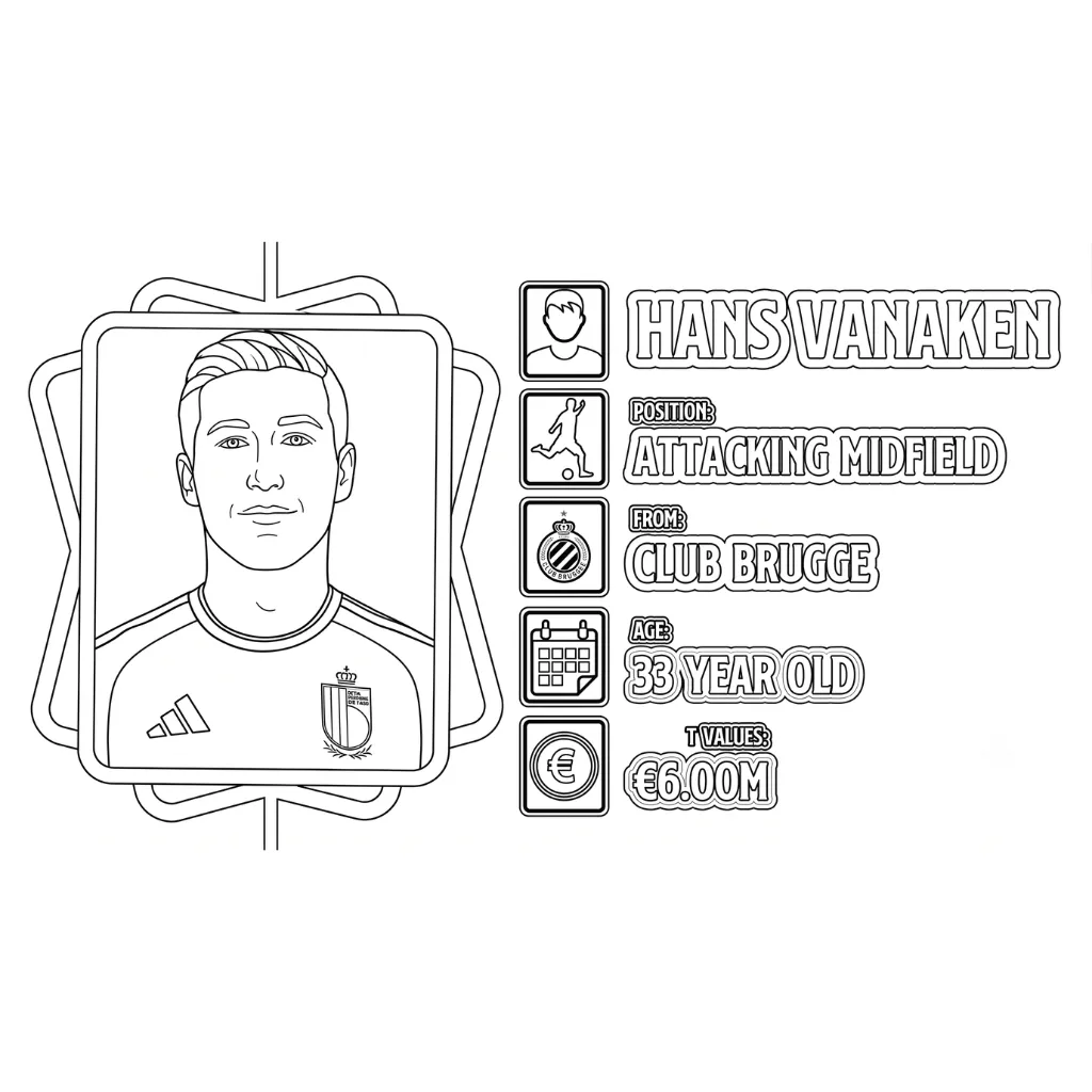 Selección De Fútbol De Bélgica – Copa Mundial 2026 3 para colorear para niño de 4 años