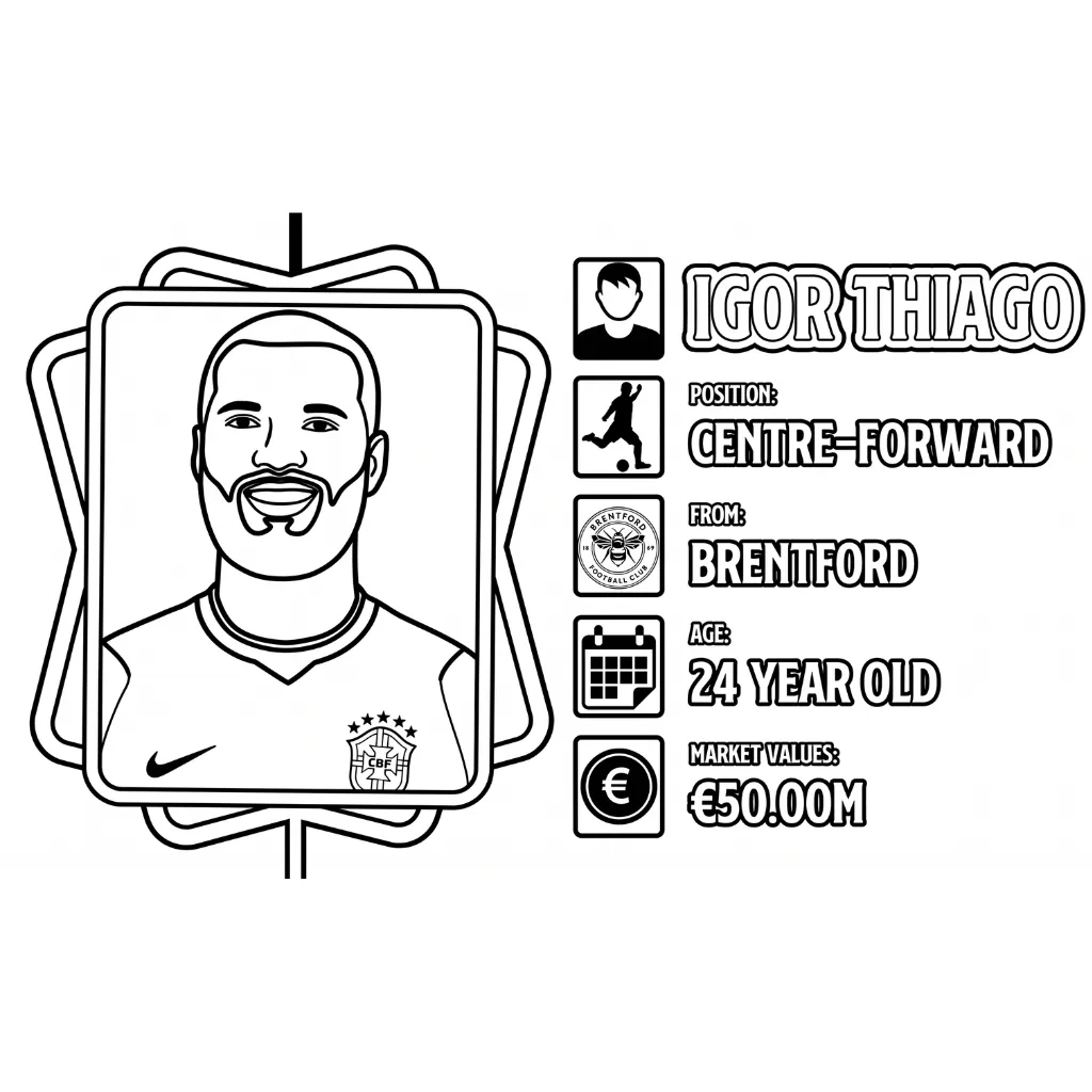 Selección De Fútbol De Brasil – Copa Mundial 2026 14 para colorear para niños
