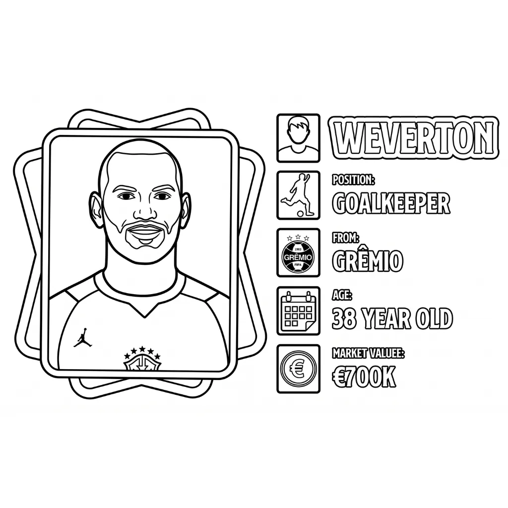 Selección De Fútbol De Brasil – Copa Mundial 2026 4 para colorear para imprimir kawaii