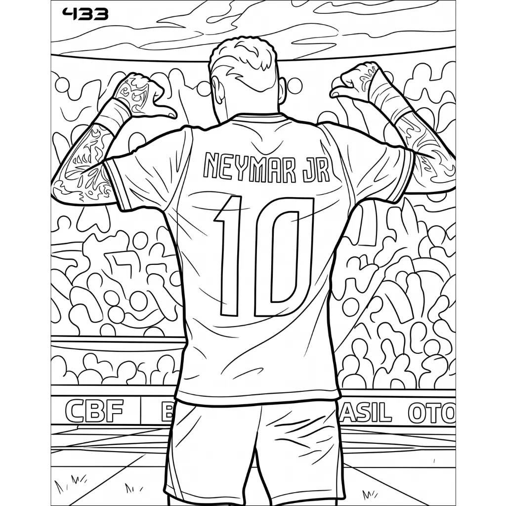 Selección De Fútbol De Brasil – Copa Mundial 2026 7 para colorear y aprendizaje