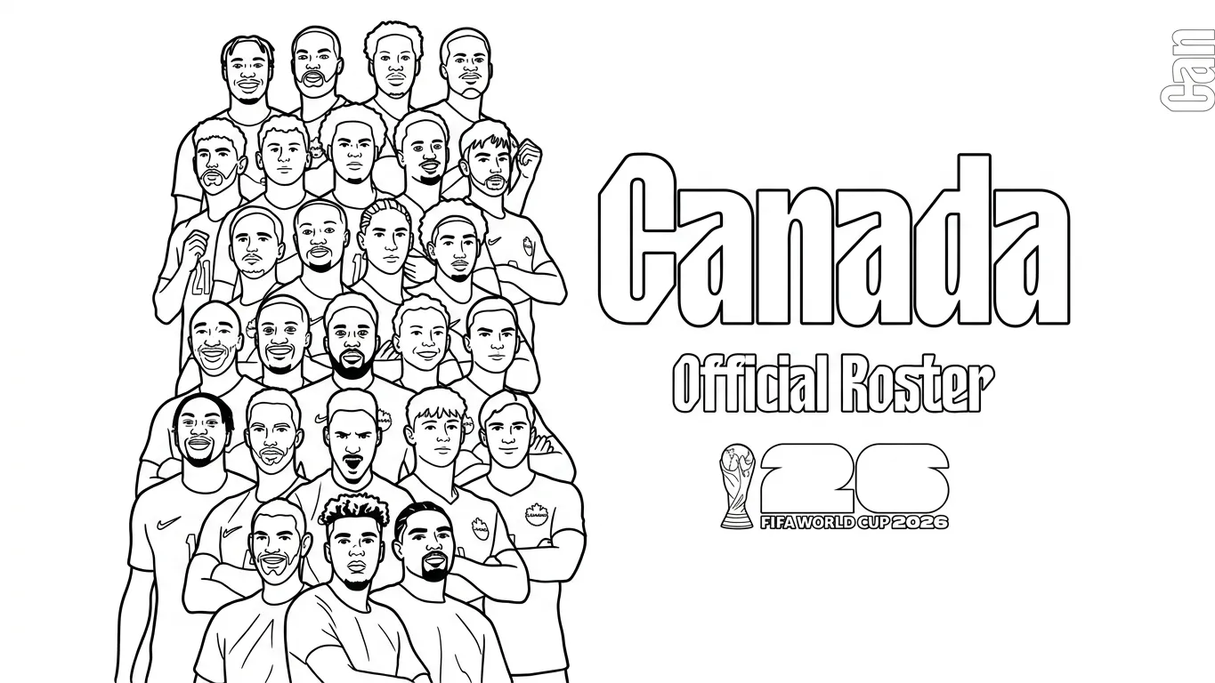 Selección De Fútbol De Canadá – Copa Mundial 2026 Para Colorear para colorear para niño de 4 años