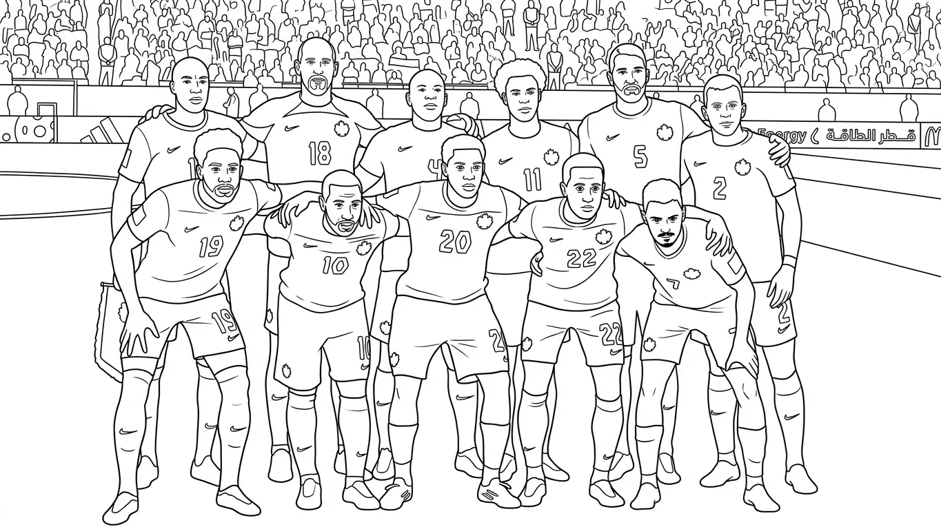 Selección De Fútbol De Canadá – Copa Mundial 2026 Para Colorear para colorear para imprimir para niño de 10 años