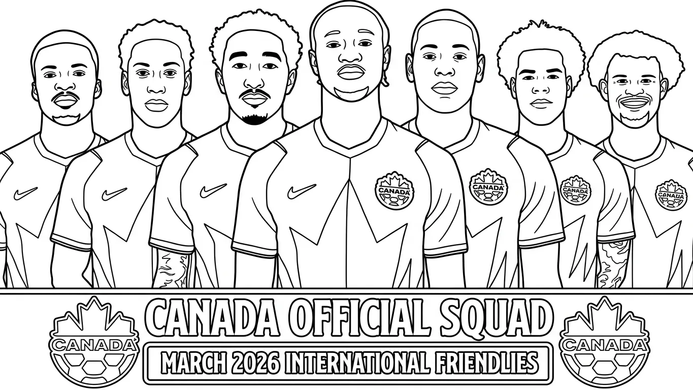 Selección De Fútbol De Canadá – Copa Mundial 2026 Para Colorear para colorear para imprimir pdf gratis 1
