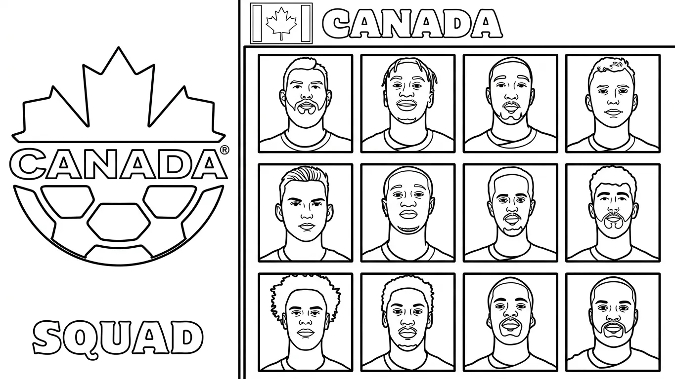 Selección De Fútbol De Canadá – Copa Mundial 2026 Para Colorear para colorear para imprimir para niño de 7 años