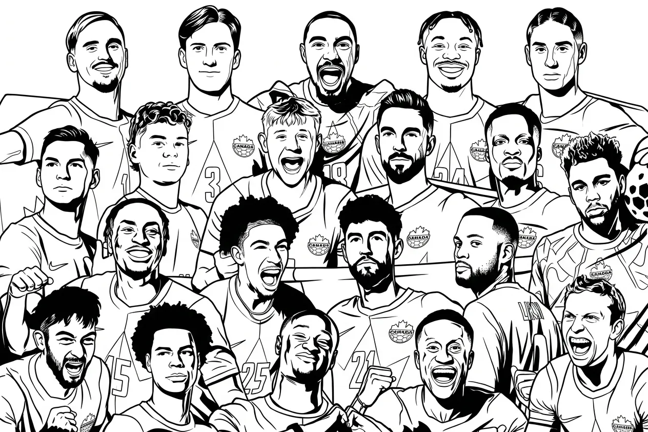 Selección De Fútbol De Canadá – Copa Mundial 2026 Para Colorear para colorear para niño para imprimir gratis