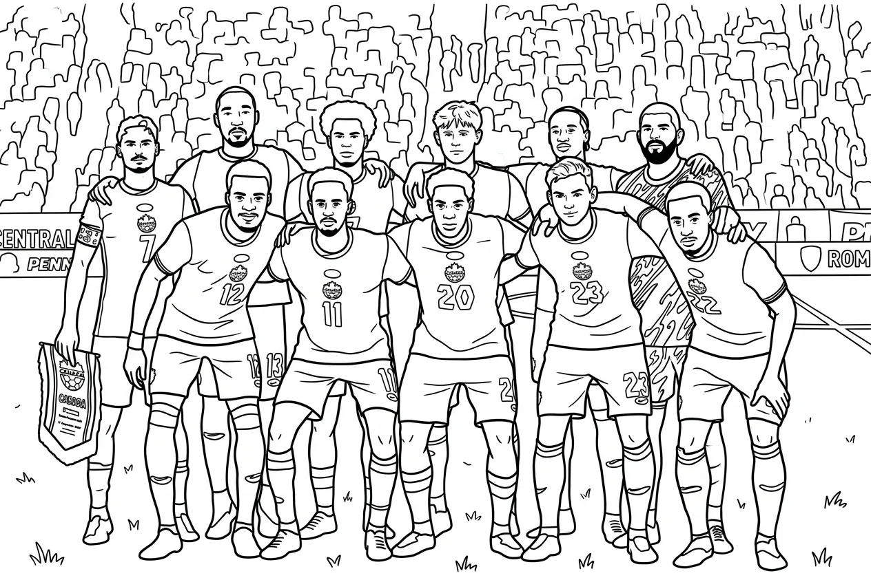 Selección De Fútbol De Canadá – Copa Mundial 2026 Para Colorear para colorear para niño de 2 años