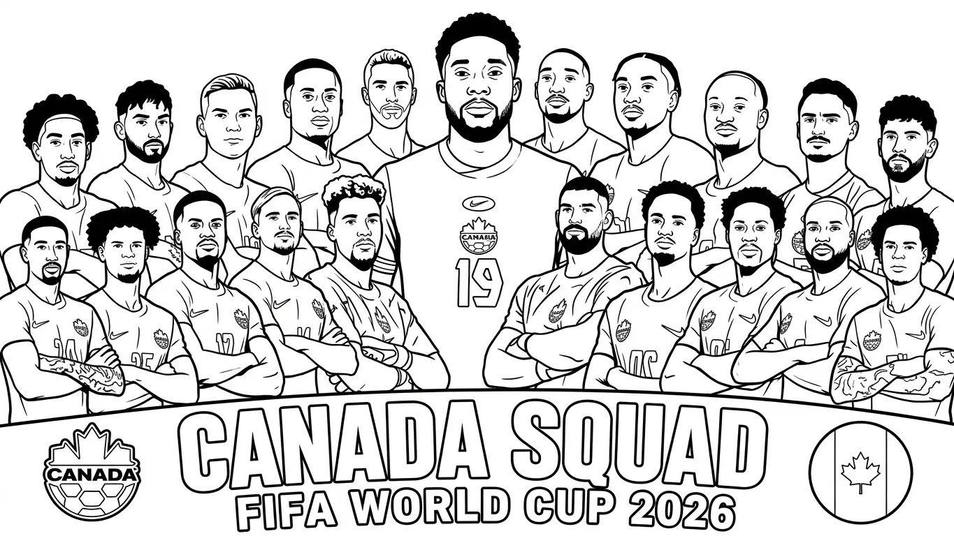 Selección De Fútbol De Canadá – Copa Mundial 2026 Para Colorear para colorear para imprimir para niño de 4 años 1