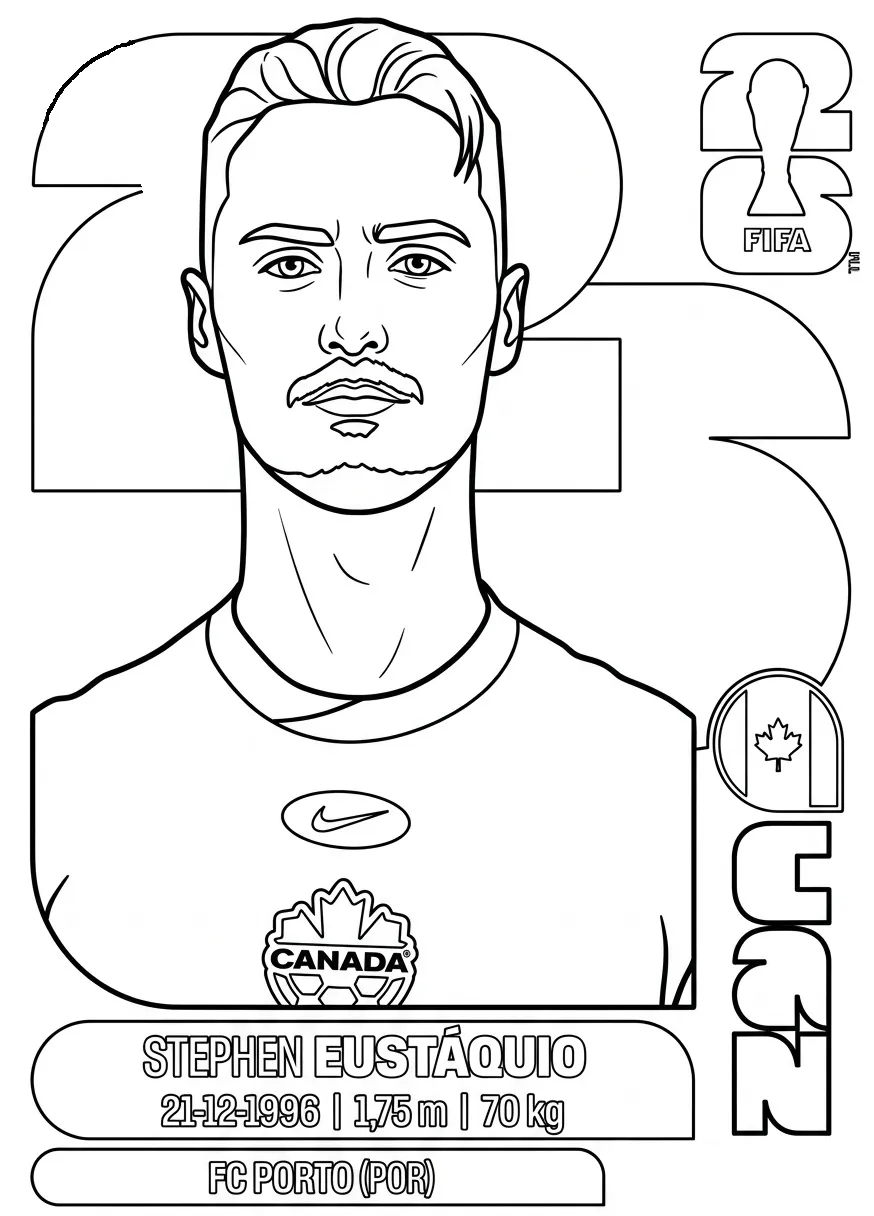 Selección De Fútbol De Canadá – Copa Mundial 2026 Para Colorear para colorear para imprimir para niño de 9 años 2