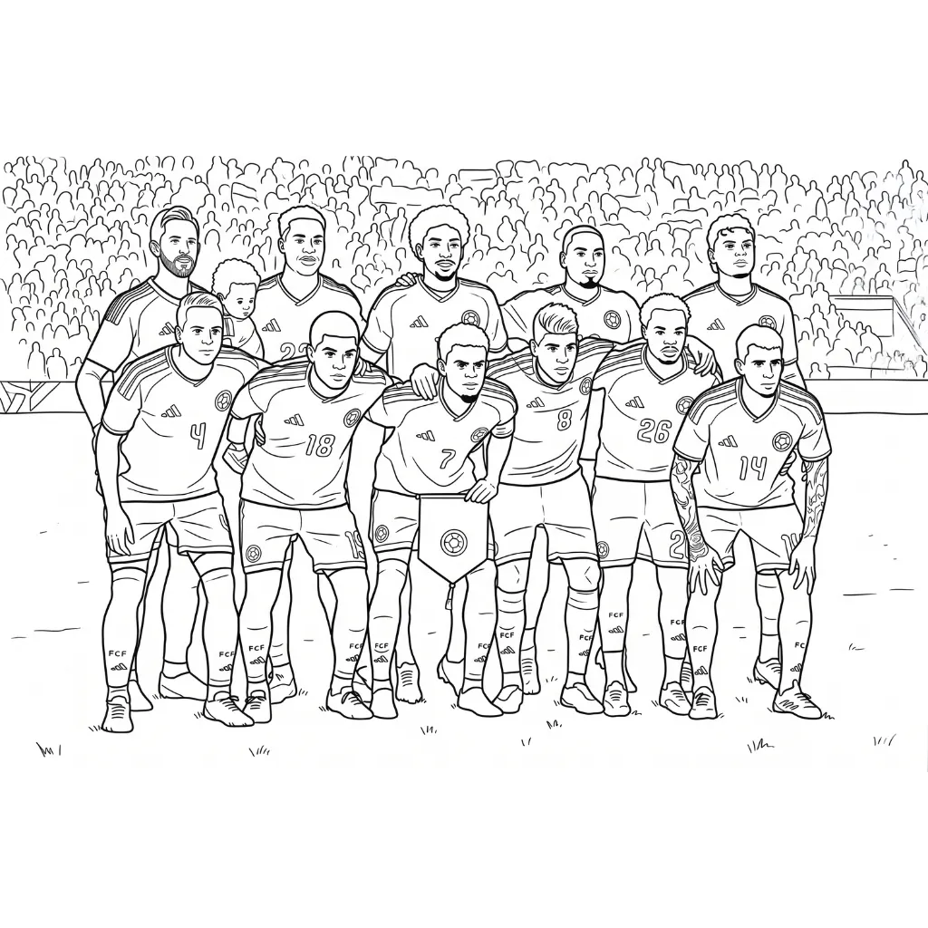 para imprimir Selección De Fútbol De Colombia – Copa Mundial 2026 12 para colorear gratis