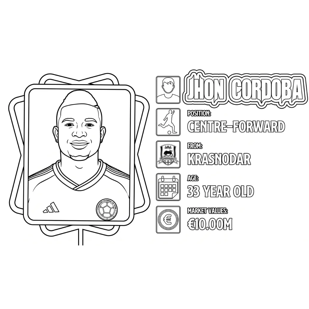 Selección De Fútbol De Colombia – Copa Mundial 2026 7 para colorear educativo para niño