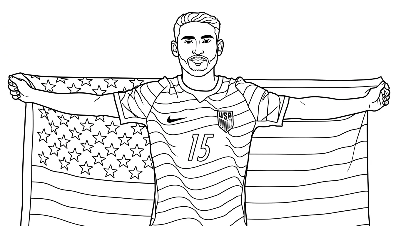 Selección De Fútbol De Estados Unidos – Copa Mundial 2026 Para Colorear para colorear para imprimir para niños