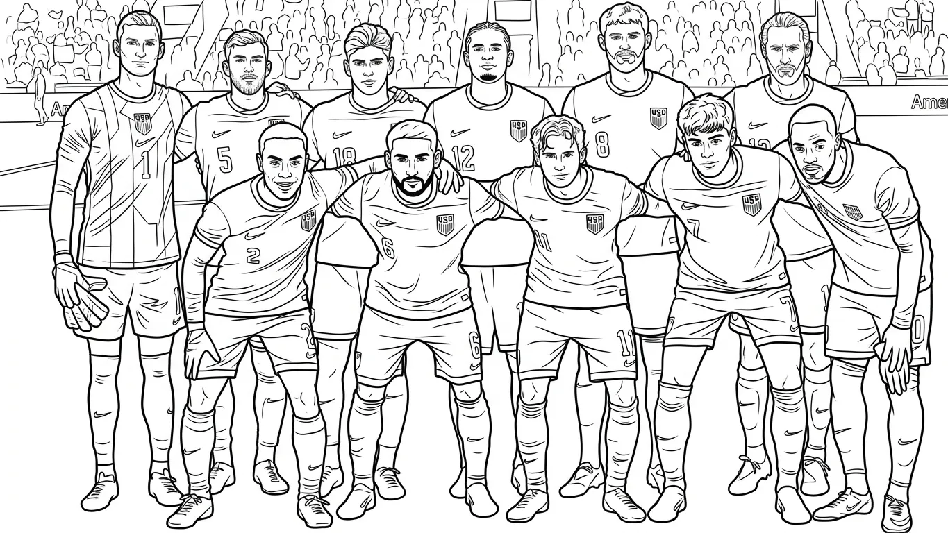 Selección De Fútbol De Estados Unidos – Copa Mundial 2026 Para Colorear para colorear para imprimir para niño de 12 años