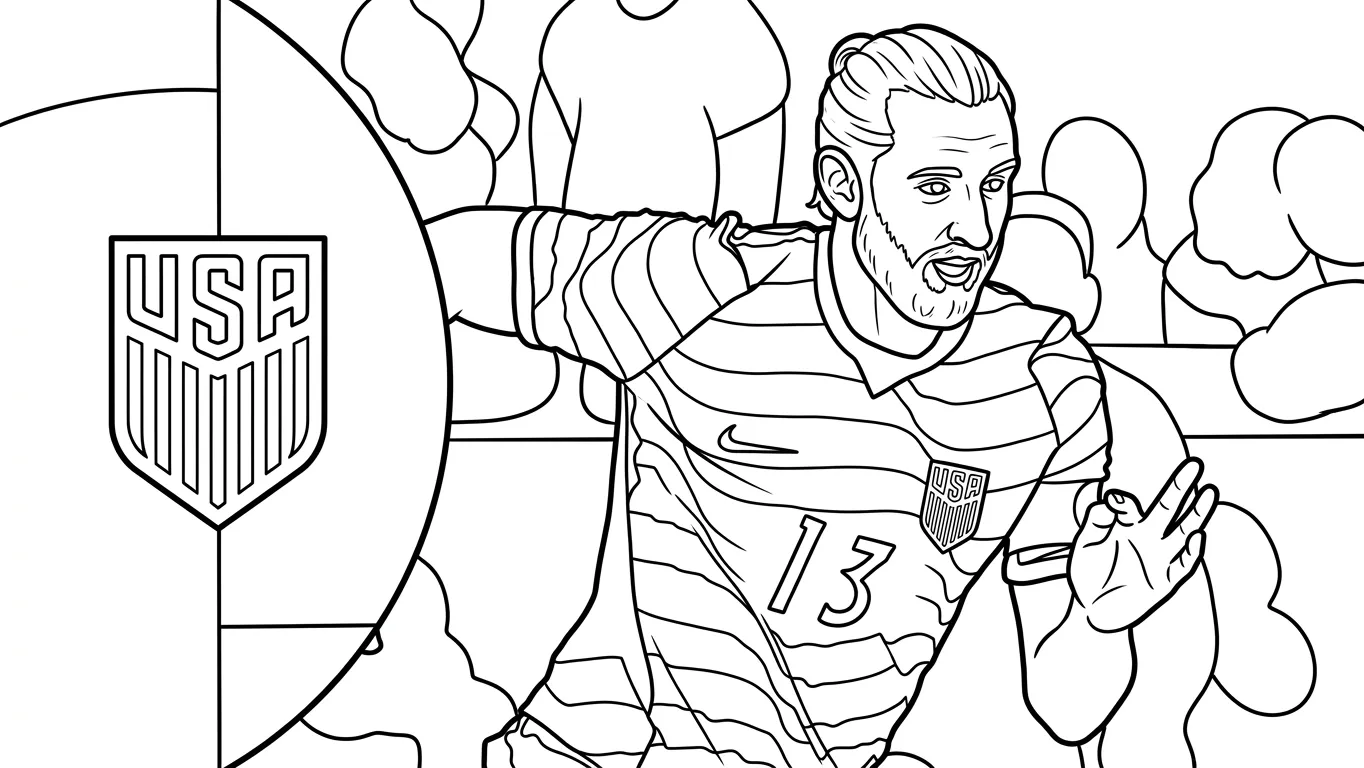 Selección De Fútbol De Estados Unidos – Copa Mundial 2026 Para Colorear para dibujar e imprimir