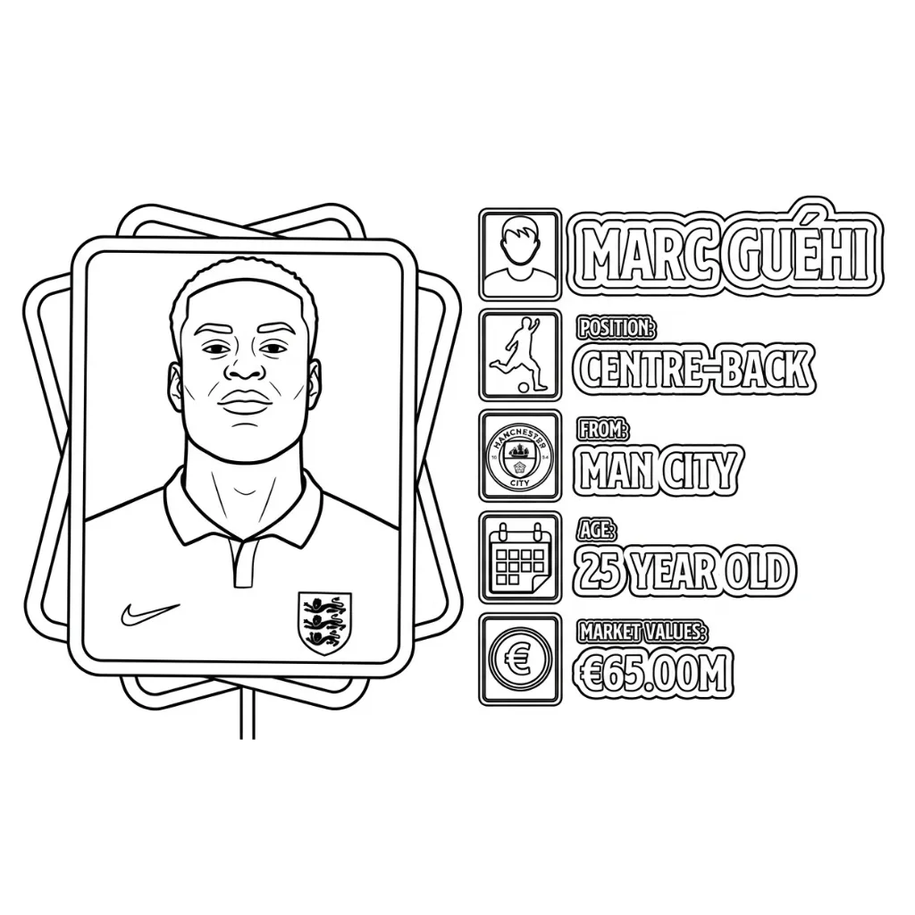 Selección De Fútbol De Inglaterra – Copa Mundial 2026 12 para colorear gratis para imprimir